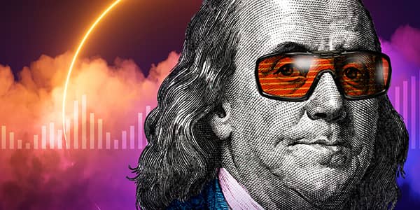 Ben Franklin stylized image showing off the merging of money and innovation