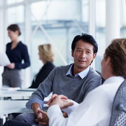 two people talking
