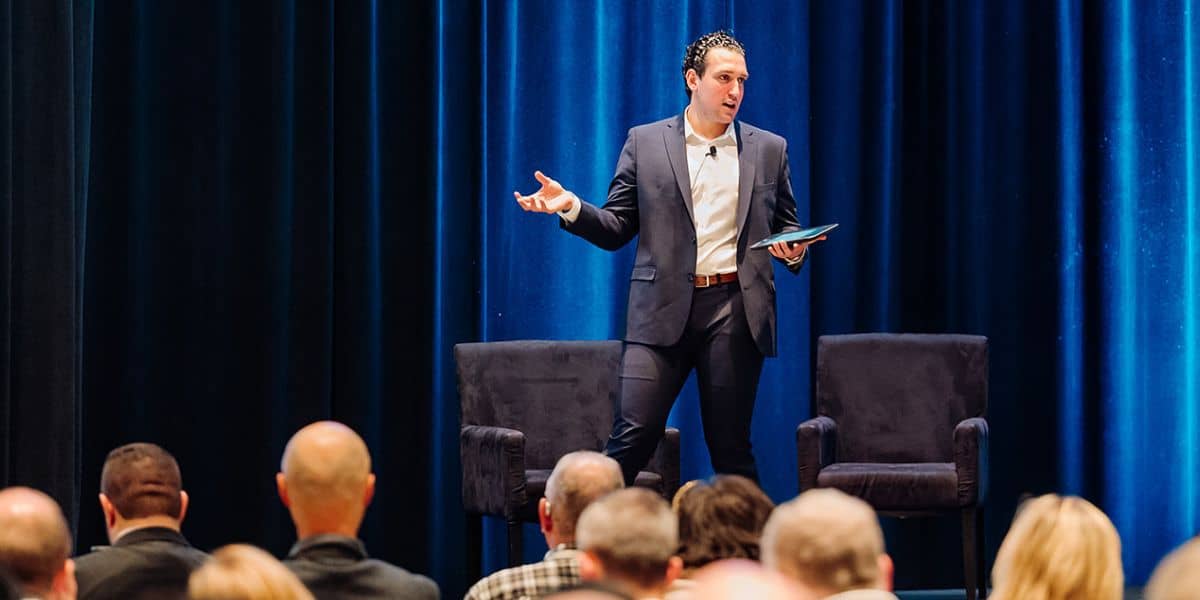 Man speaking at conference