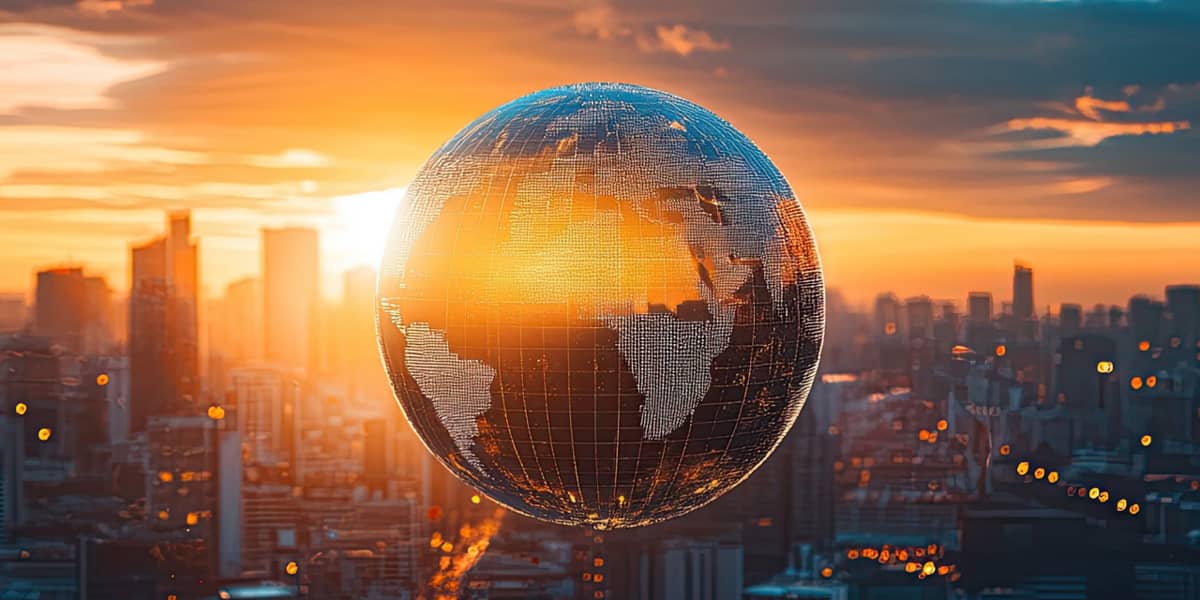 globe and city