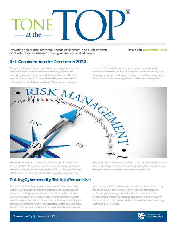 Tone at the Top: Risk Considerations for Directors in 2024