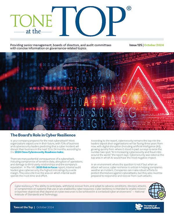 Tone at the Top: The Board's Role in Cyber Resilience