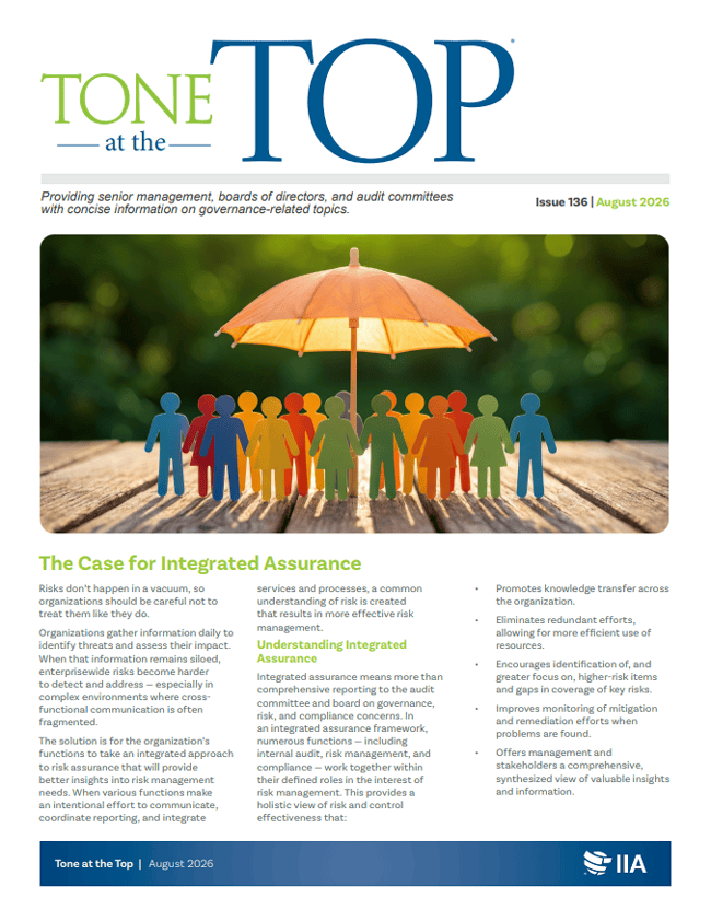 Tone at the Top: The Case for Integrated Assurance