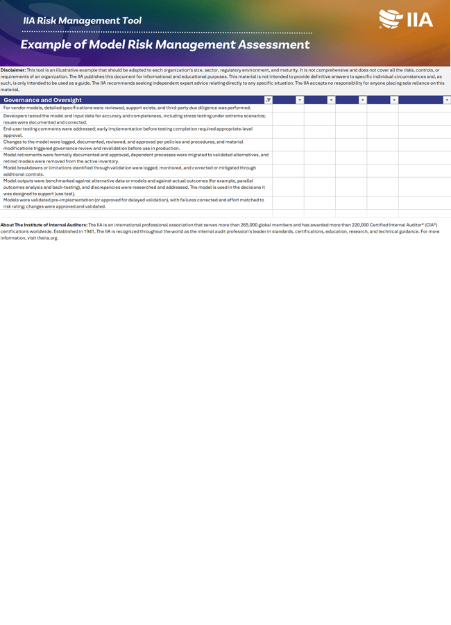 Example of MRM Assessment